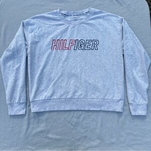 Tommy Hilfiger Sport Logo Branded Sweatshirt kids L Gray Longsleeve Pullover